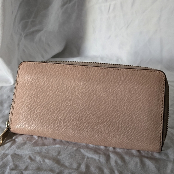 Coach Pink Leather Wallet Textured Zip-Around - Picture 4 of 6